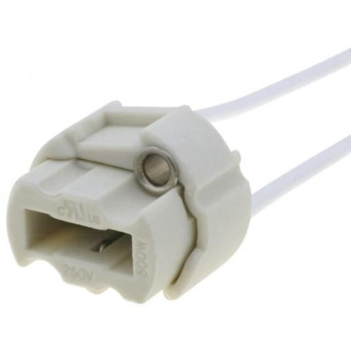 ; Lampholder: for halogen lamp; G9; Mat: ceramics; 150mm; Goobay