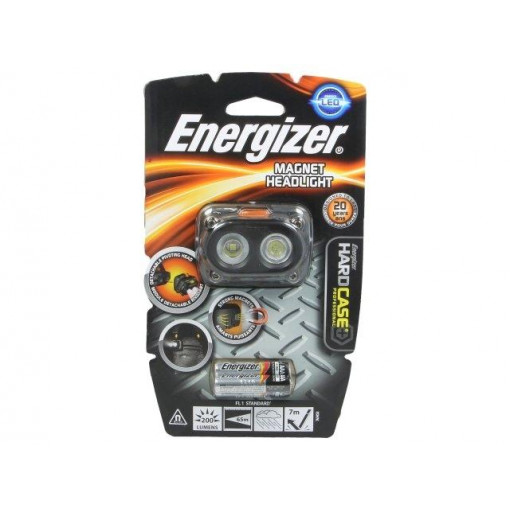 HARDCASE PRO HEADLIGHT 639826; Torch: LED; No.of diodes: 2; 17h; 200lm; set of batteries; ENERGIZER