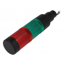 HBJD-40/D/2/RG/230AC/B; Signaller: signalling column; LED; red/green; Usup: 230VAC; Ø: 40mm; ONPOW