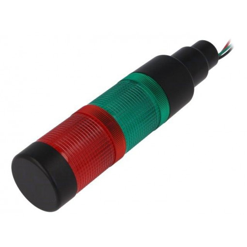 HBJD-40/D/2/RG/230AC/B; Signaller: signalling column; LED; red/green; Usup: 230VAC; Ø: 40mm; ONPOW