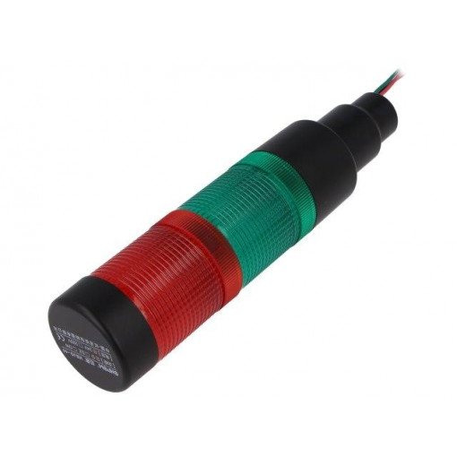 HBJD-40/D/2/RG/24AC/DC/B; Signaller: signalling column; LED; red/green; Usup: 24VDC; Ø: 40mm; ONPOW