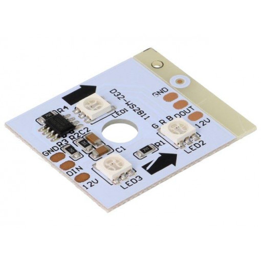 HC-F12V-3535 PCBA; Module: LED; Colour: RGB; 150°; No.of diodes: 3; 47mA; 35x35mm; 12V; WORLDSEMI