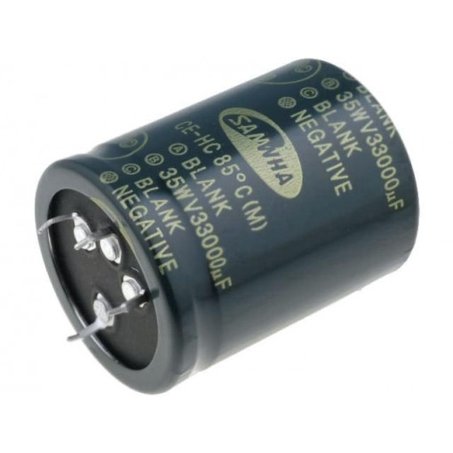 HC1V339M40050HA; Capacitor: electrolytic; SNAP-IN; 33000uF; 35VDC; Ø40x50mm; ±20%; SAMWHA HC1V339M40050HA; Capacitor: electrolytic; SNAP-IN; 33000uF; 35VDC; Ø40x50mm; ±20%; SAMWHA