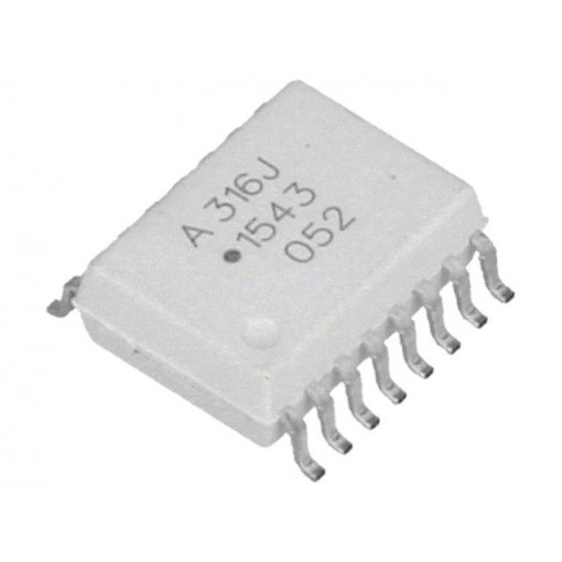 HCPL-316J-000E; Optocoupler; SMD; Channels: 1; Out: IGBT driver; 5kV; SO16-W; BROADCOM (AVAGO)