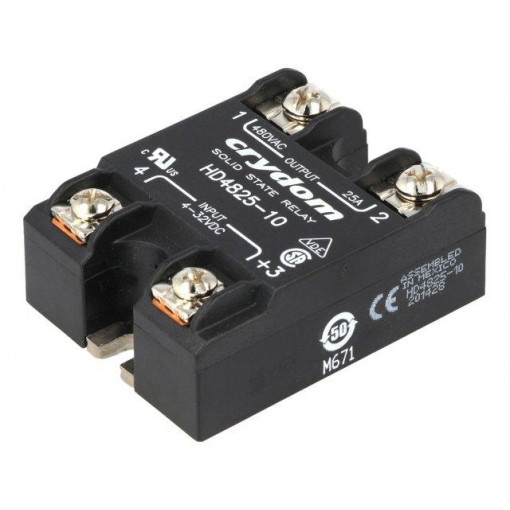 HD4825-10; Relay: solid state; Ucntrl: 4÷32VDC; 25A; 48÷530VAC; -40÷80°C; CRYDOM