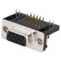 HDL15-SL-B; D-Sub HD; PIN: 15; socket; female; angled 90°; THT; UNC4-40; ADAM TECH HDL15-SL-B; D-Sub HD; PIN: 15; socket; female; angled 90°; THT; UNC4-40; ADAM TECH