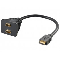 68784; HDMI signal splitter; HDMI socket x2,HDMI plug; 0.1m; Goobay