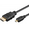 31942; Cable; HDMI 1.4; HDMI micro plug,HDMI plug; 2m; black; Goobay