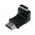 51727; Adapter; HDMI socket 90°,HDMI plug; Colour: black; Goobay