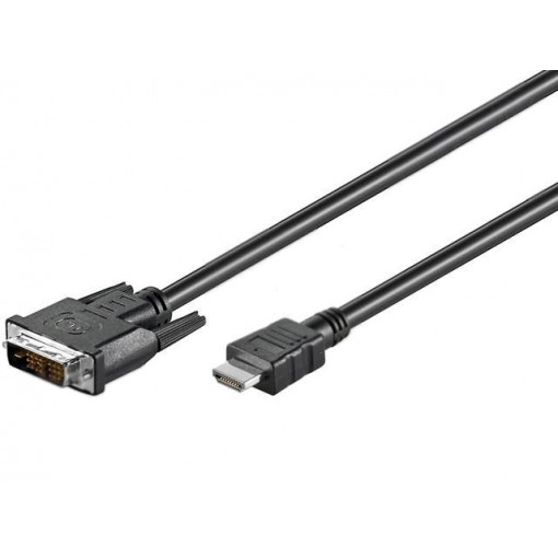 50580; Cable; HDMI 1.4; DVI-D (18+1) plug,HDMI plug; 2m; black; Goobay