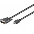 50582; Cable; HDMI 1.4; DVI-D (18+1) plug,HDMI plug; 5m; black; Goobay