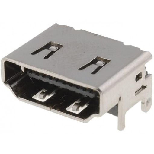 DS1114-BN0; Connector: HDMI; socket; PIN: 19; gold flash; angled 90°; SMT; CONNFLY