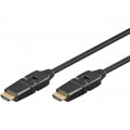 31914; Cable; HDMI 1.4; HDMI plug movable ±90°,both sides; 2m; black; Goobay