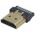 DS1117-BN0-TME-002; Connector: HDMI; plug; PIN: 19; gold flash; for cable; CONNFLY