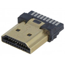 DS1117-BN0-TME-002; Connector: HDMI; plug; PIN: 19; gold flash; for cable; CONNFLY DS1117-BN0-TME-002; Connector: HDMI; plug; PIN: 19; gold flash; for cable; CONNFLY