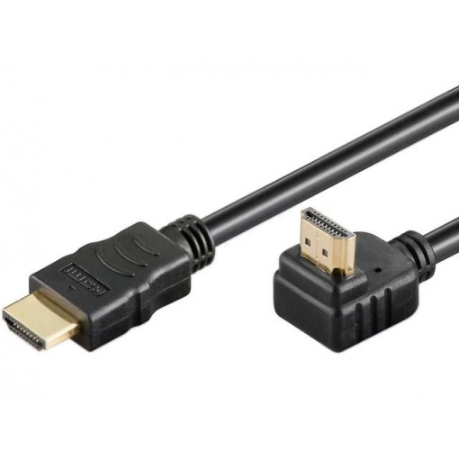 31919; Cable; HDMI 1.4; HDMI plug,HDMI plug 270°; 5m; black; Goobay