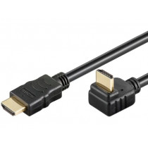 31924; Cable; HDMI 1.4; HDMI plug,HDMI plug 90°; 5m; black; Goobay