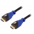 72315; Cable; HDMI 2.0; HDMI plug,both sides; 0.5m; black-blue; Goobay