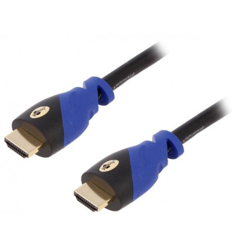 72316; Cable; HDMI 2.0; HDMI plug,both sides; 1m; black-blue; Goobay