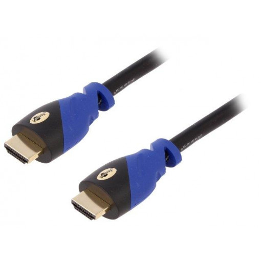 72317; Cable; HDMI 2.0; HDMI plug,both sides; 1.5m; black-blue; Goobay