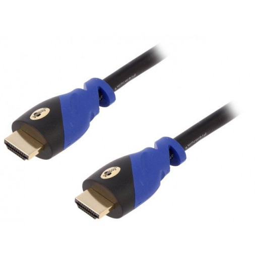 72318; Cable; HDMI 2.0; HDMI plug,both sides; 2m; black-blue; Goobay