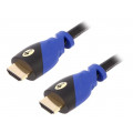 72320; Cable; HDMI 2.0; HDMI plug,both sides; 5m; black-blue; Goobay