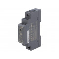 HDR-15-24; Power supply: switched-mode; 15.2W; 24VDC; 21.6÷29VDC; 630mA; 78g; MEAN WELL