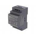 HDR-60-24; Power supply: switched-mode; 60W; 24VDC; 21.6÷29VDC; 2.5A; 190g; MEAN WELL