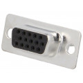 2101-0300-11; D-Sub HD; PIN: 15; plug; female; for cable; soldering; Colour: black; ENCITECH 2101-0300-11; D-Sub HD; PIN: 15; plug; female; for cable; soldering; Colour: black; ENCITECH