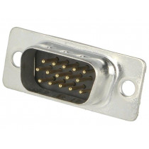2101-0400-01; D-Sub HD; PIN: 15; plug; male; for cable; soldering; Colour: black; ENCITECH