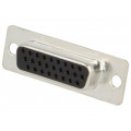 2101-0300-12; D-Sub HD; PIN: 26; plug; female; for cable; soldering; Colour: black; ENCITECH 2101-0300-12; D-Sub HD; PIN: 26; plug; female; for cable; soldering; Colour: black; ENCITECH