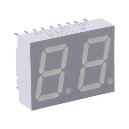 HDSP-521G; Display: LED; 7-segment; 14.22mm; 0.56 HDSP-521G; Display: LED; 7-segment; 14.22mm; 0.56