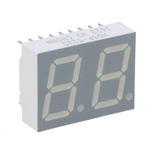 HDSP-523G; Display: LED; 7-segment; 14.22mm; 0.56 HDSP-523G; Display: LED; 7-segment; 14.22mm; 0.56