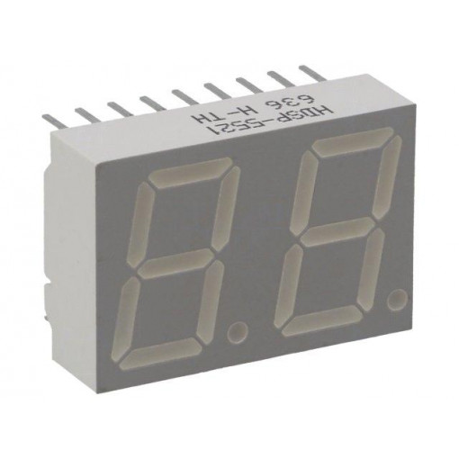 HDSP-5521; Display: LED; 7-segment; 14.22mm; 0.56 HDSP-5521; Display: LED; 7-segment; 14.22mm; 0.56
