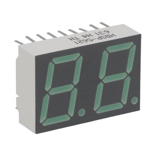 HDSP-5621; Display: LED; 7-segment; 14.22mm; 0.56 HDSP-5621; Display: LED; 7-segment; 14.22mm; 0.56