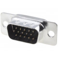 HDT15-PD; D-Sub HD; PIN: 15; plug; male; for cable; soldering; 5A; 250V; 20mΩ; ADAM TECH HDT15-PD; D-Sub HD; PIN: 15; plug; male; for cable; soldering; 5A; 250V; 20mΩ; ADAM TECH