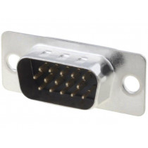 HDT15-PT; D-Sub HD; PIN: 15; socket; male; straight; THT; 5A; 20mΩ; ADAM TECH