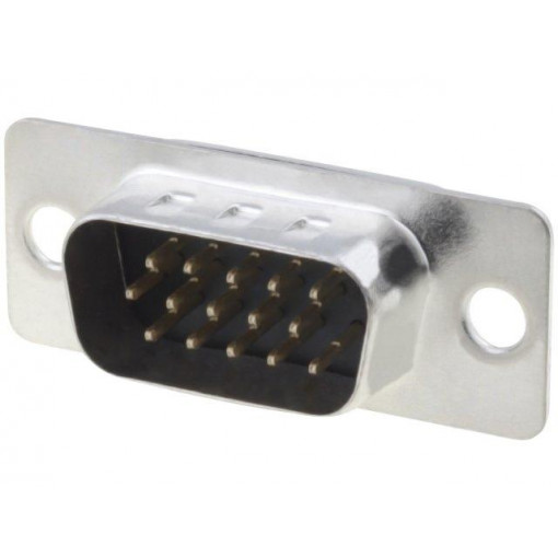 HDT15-PT; D-Sub HD; PIN: 15; socket; male; straight; THT; 5A; 20mΩ; ADAM TECH