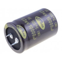 HE1J109M35050HA; Capacitor: electrolytic; SNAP-IN; 10000uF; 63VDC; Ø35x50mm; ±20%; SAMWHA HE1J109M35050HA; Capacitor: electrolytic; SNAP-IN; 10000uF; 63VDC; Ø35x50mm; ±20%; SAMWHA