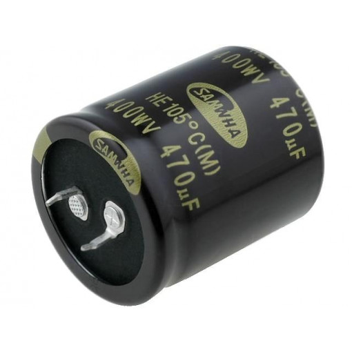 HE2G477M35040HA; Capacitor: electrolytic; SNAP-IN; 470uF; 400VDC; Ø35x40mm; ±20%; SAMWHA