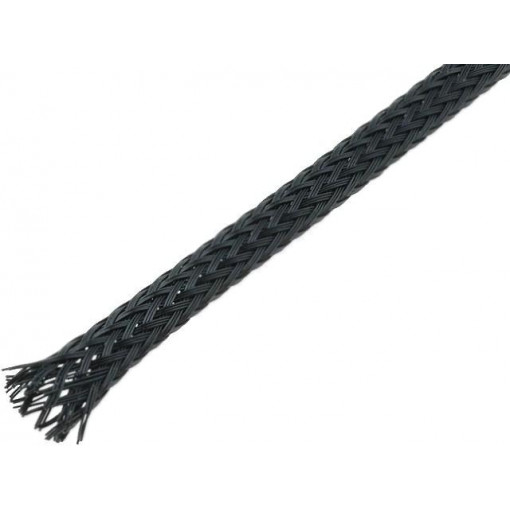 170-10600; Polyester conduit; Braid diameter: 4÷11,nom.6mm; Len: 100m; black; HELLERMANNTYTON