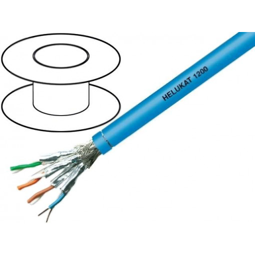 81699; Wire; HELUKAT® 1200,S/FTP; 7; solid; Cu; 4x2x22AWG; FRNC; blue; 100m; HELUKABEL