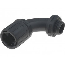 166-22201; 90° angled connector; ØBraid : 13mm; polyamide; HelaGuard; IP66; HELLERMANNTYTON
