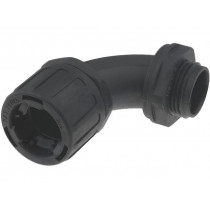 166-22203; 90° angled connector; ØBraid : 16mm; polyamide; HelaGuard; IP66; HELLERMANNTYTON