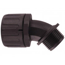 166-23401; 45° angled connector; ØBraid : 21mm; polyamide; HelaGuard; IP66; HELLERMANNTYTON