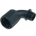 166-22204; 90° angled connector; ØBraid : 21mm; polyamide; HelaGuard; IP66; HELLERMANNTYTON