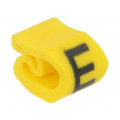 515-02054; Markers for cables and wires; Label symbol: E; 2÷5mm; PVC; yellow; HELLERMANNTYTON