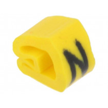 515-02144; Markers for cables and wires; Label symbol: N; 2÷5mm; PVC; yellow; HELLERMANNTYTON
