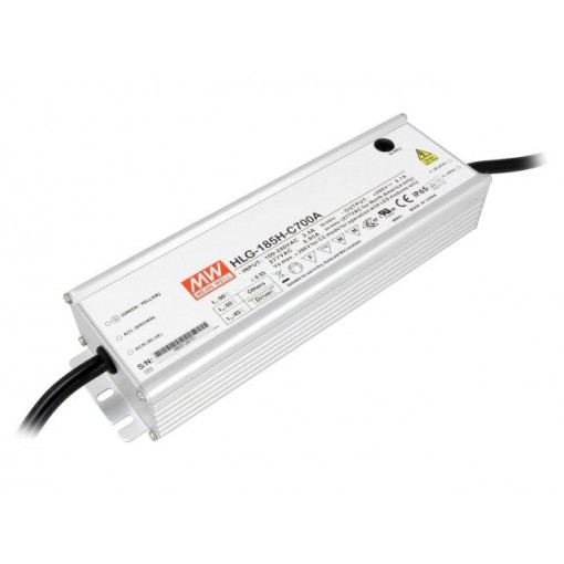 HLG-185H-C1400A; Power supply: switched-mode; LED; 200W; 71÷143VDC; 700÷1400mA; MEAN WELL