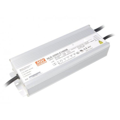 HLG-320H-C1400B; Power supply: switched-mode; LED; 320W; 114÷229VDC; 1400mA; IP67; MEAN WELL